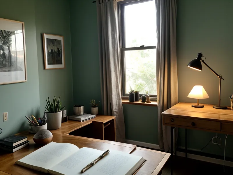 Cuaderno de notas y mate junto a la laptop, primeros pasos en el curso de crecimiento personal para mujeres freelance